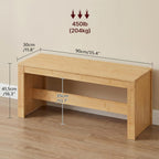 MAHANCRIS Entryway Shoe Rack Bench, 35.4 Inch Bamboo Dining Bench, Table Bench for Living & Dining Room, Kitchen, Bedroom, Bathroom, Hallway, Natural TBNA0501