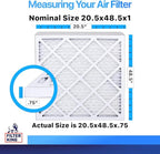 Filter King 20.5x48.5x1 Air Filter | 4-PACK | MERV 8 HVAC Pleated A/C Furnace Filters | MADE IN USA | Actual Size: 20.5 x 48.5 x .75"