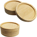 6Pcs 2.5” Bamboo Plant Saucer, Round Pot Tray for Indoor Planters, Succulent Holder Drainage Tray, Versatile Coaster Set for Home Office Decor