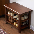 XKZG Shoe Rack Bench Wooden Shoe Storage Bench Entryway Bench, Brown, 23.6" | Rubber wood, Shoe Bench for Entryway, Living Room, Bedroom, Balcony, 23.6"W x 11.8"D x 16.5"H