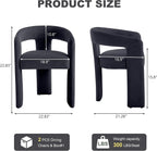 GNIXUU Barrel Dining Chair Set of 2, Modern Upholstered Boucle Dining Room Chairs with Arms and Backrest, Comfy Accent Side Chair for Kitchen, Living Room, Black