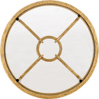 SAFAVIEH Couture Collection Tauri Brass Metal Glass Top Round Accent Table (Fully Assembled)