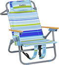 Backpack Beach Chair Wide Seat High Back Folding Camping Chair for Adults 5-Position Recline Supports 400 lbs Portable Chair with Cup Holder Cooler Bag Storage Pouch for Outdoor Lawn Picnic