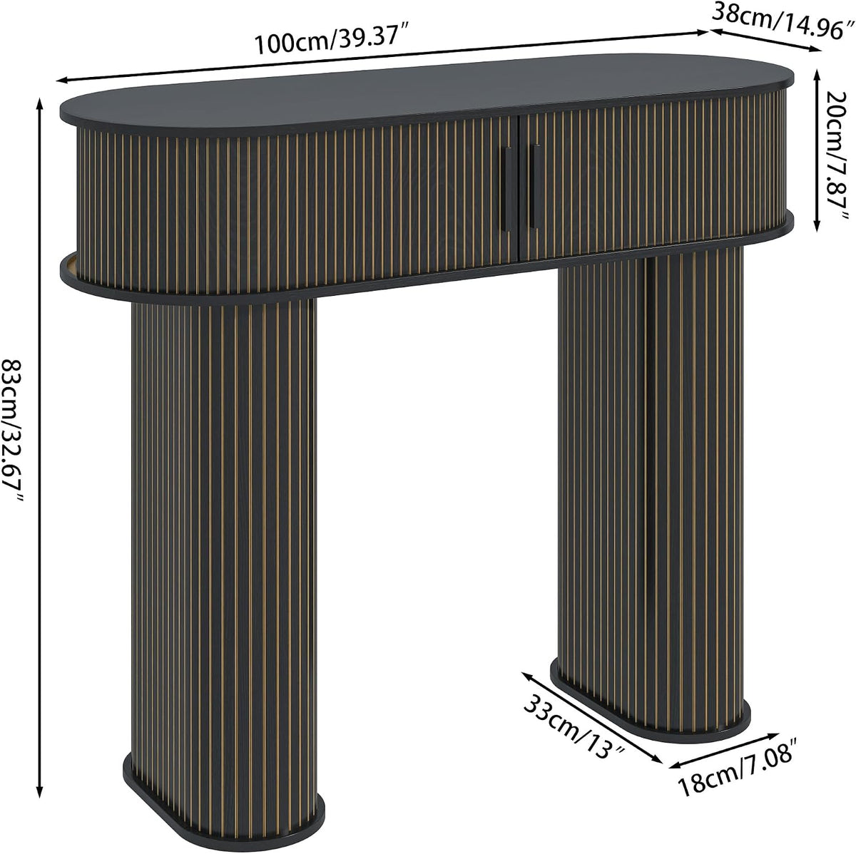 Round Modern Console Table, Mid Century Sofa Table