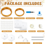 Balloon Arch Kit, Adjustable Balloon Arch Stand: Balloon Arch Frame Garden Arbors with Base - for Wedding Baby Shower Birthday Party Supplies Decorations (Gold)