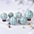 JIC Gem Natural Healing Crystal Sphere Ball Trolleite Crystal Decorative Ball Chakra Meditation Fengshui (60-70mm)