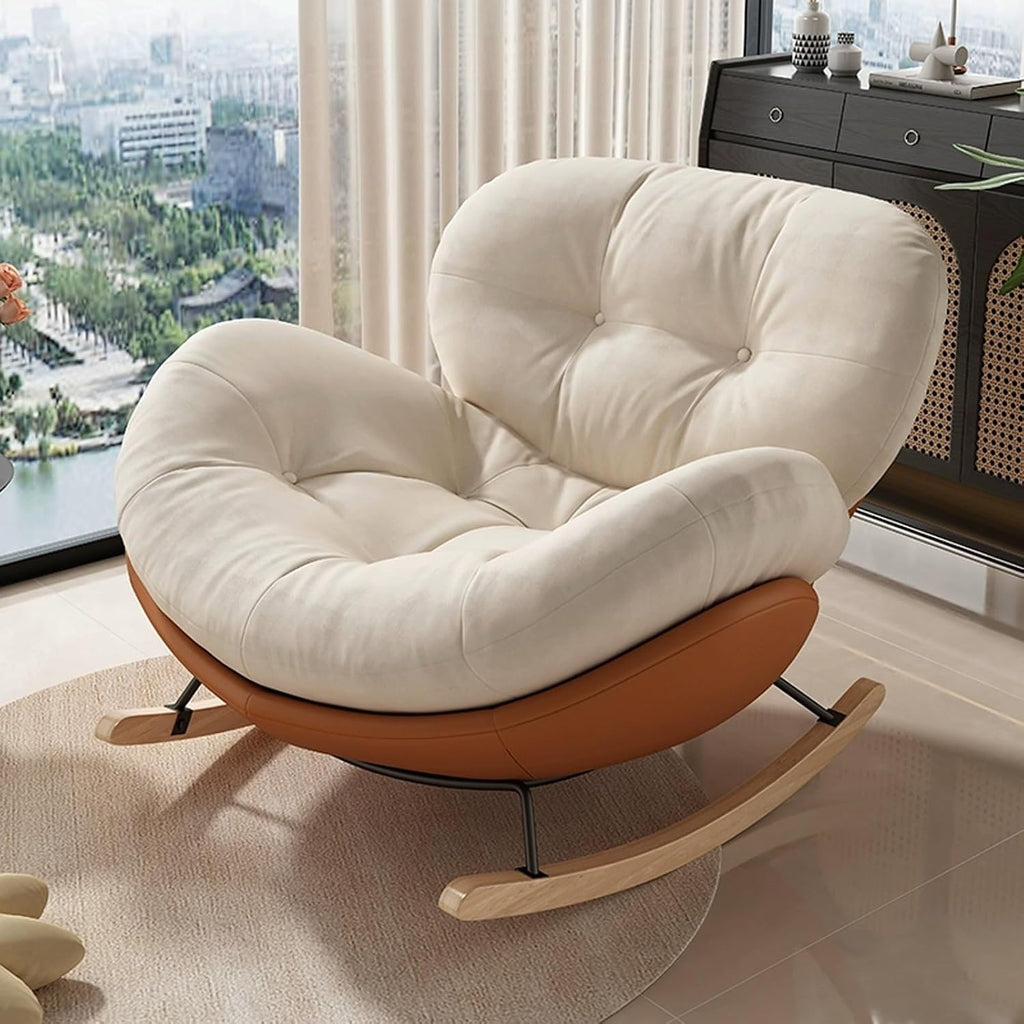 Cozy Accent Rocking Chair, Recliner Glider, Corner Reading Chair, High Backrest Padded Seat for Living Room, Bedroom, Offices