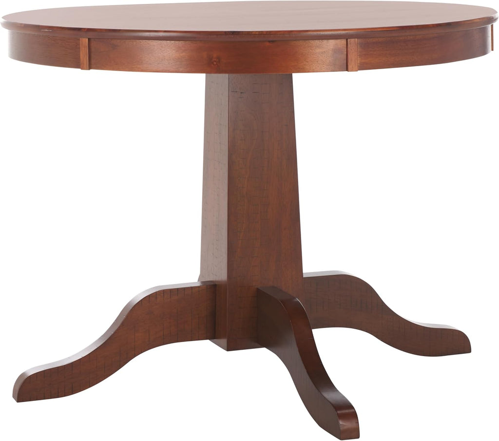 SAFAVIEH Home Collection - Sergio Rustic Cafe Brown Round Dining Table, Traditional Pedestal Design, Seats up to 4 (DTB9215A)