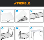 2-PCS 48" W x 24" D x 29.5" H - 4FT White Folding Table Heavy Duty Portable, Plastic Folding Utility Folding Table for Camping, Picnics & Parties