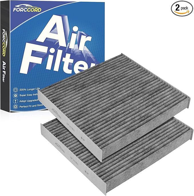2-Pack HEPA Cabin Air Filter CF10381 Fits for Hyundai Azera/Sonata 2006-2008, Santa Fe 2007-2009, Kia Carnival 2022-2026 Activated Carbon Cabin Filter Replacement 08790-3K000 Car Accessories