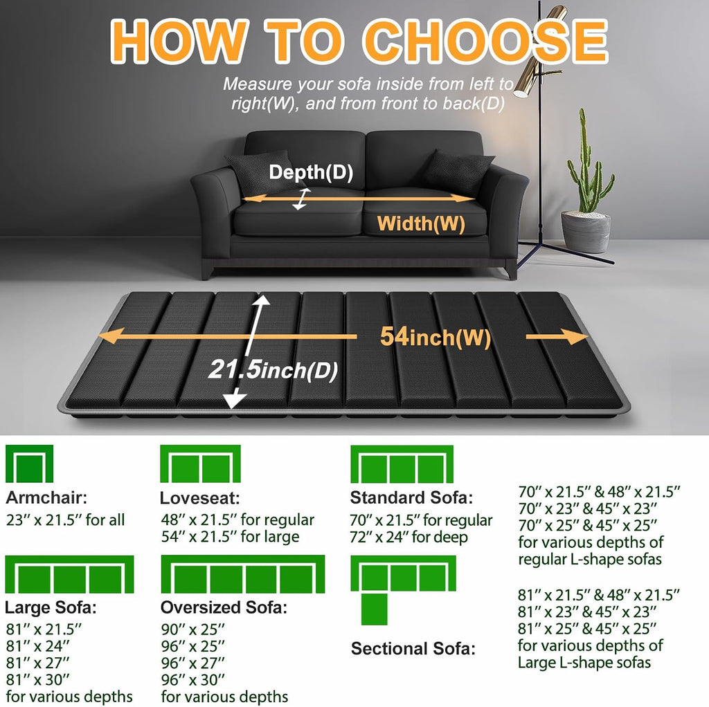 LAVEVE Heavy Duty Couch Cushion Support Board for Sagging Sofa, 21.5''x54'' | Extra Thick Solid Wood Under Couch Insert with Anti-Slip Dots, Repair Sagging Spring Loveseat and Replace Worn Cushions