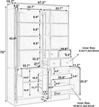 47" Tall Storage Cabinet Pantry Cabinet:with Pull-Out Trays for Kitchen | 47"Tall Storage Cabinet:With Doors and Shelves,Kitchen Pantry Cabinet With Hutch,4 Drawers,Pantry Storage With Pull-out Trays