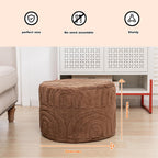 Asuprui Round Ottoman Pouf Foot Stool, Coffee 20x14 in,Sofa Couch Foot Rest | All-One Foam Pouf, Ottoman Coffee Table,Foot Rest for Chair,Remov.Cover, Perfect for Living Room Bedroom Dorm or Wedding Gift