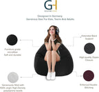 Gouchee Home Easy Collection Bean Bag Chair for Kids and Adults - Ink - Beanbag Couch for Indoor Living Spaces - Cozy Chair, Stylish, and Comfy Lazy Sofa Chair for Reading, Gaming, and More