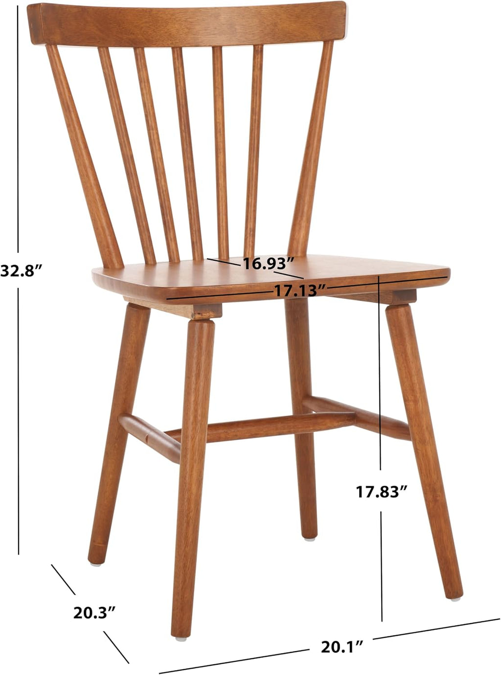 SAFAVIEH Home Collection – Winona Set of 2 Honey Windsor Farmhouse Dining Chairs, Spindle Back Wood Chairs, Classic Casual Seating (DCH8500K-SET2)