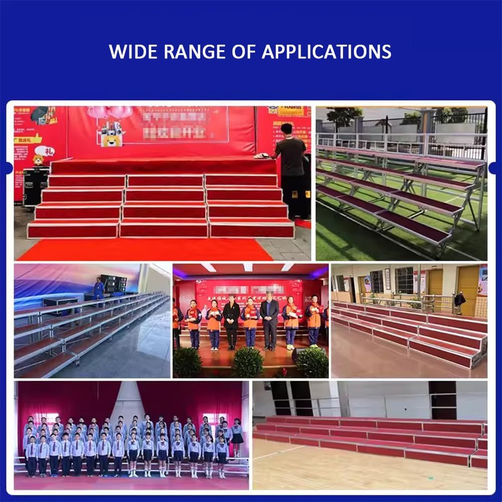 Portable Folding Music Stool Ladder - Adjustable Height for Choirs, Parties & Performances - Lightweight, Movable Stool in Black/Red - Easy Setup for Events & Rehearsals