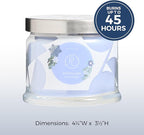 PartyLite 3-Wick Jar Candle, Highly Fragranced Clean Burning Glass Candle, 25-45 Hours Burn Time (Snowflakes & Cotton)