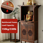 Wooden Buddhist Meditation Cabinet for Temple Display | Traditional Chinese Spiritual Furniture For Prayer, Statue(108cm/42.5in)