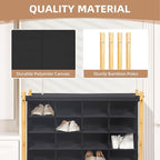 STORAGE MANIAC Shoe Cubby Organizer, Free Standing Shoe Cube Rack for Entryway, Bedroom, Apartment, Closet, Bamboo