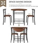 VINGLI 31.5" Drop Leaf Dining Table Set for 2, 3 Pieces Dining Table with Chair for Small Space, Small Kitchen Extendable Folding Dining Table for Dining Room，Home, Apartment, Saving Places, Walnut