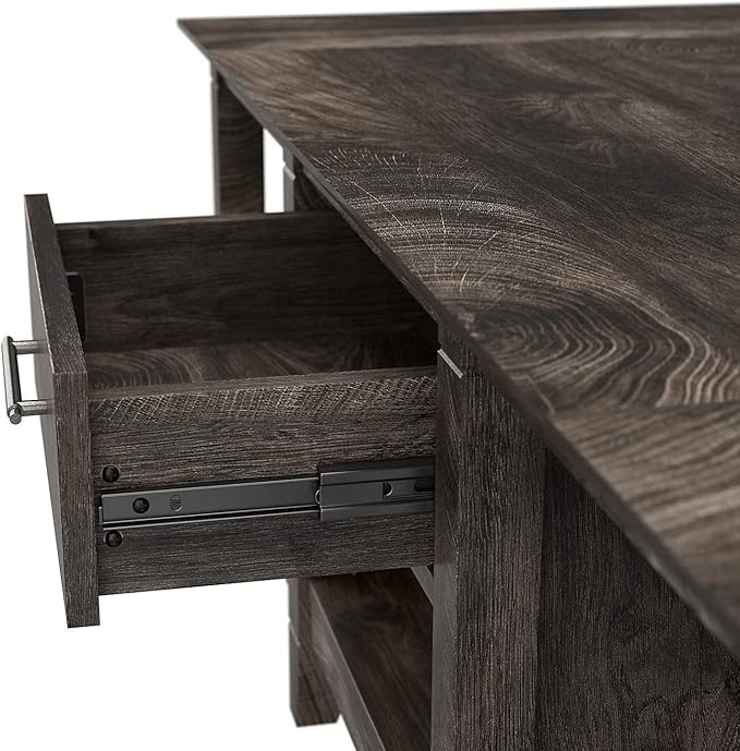 Bush Furniture Key West Coffee Table with Storage in Dark Gray Hickory