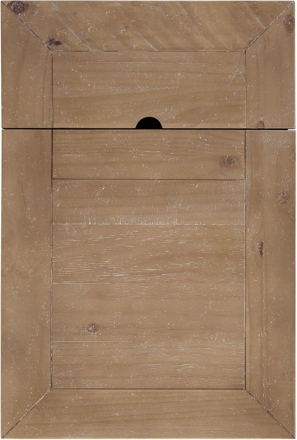 Martin Svensson Home Napa Farmhouse Chairside End Table with Charging Station, Solid Wood Narrow Side Table with Drawer & Shelf, Rustic Accent Table for Living Room or Bedroom. Black and Driftwood.