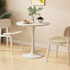 Modern White Round Dining Table 24 inch, White Tulip Round Table for Two People, Mid Century Round Coffee Table for Living Room and Kitchen