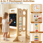 Foldable Toddler Standing Tower & Montessori Weaning Table and Chair Set