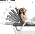 PURPLE LEAF Lounge Chair Outdoor Set of 2 w/Armrest & 1 Table, Dark Grey | Easy Assembly, Clear step-by-step instructions and simple hardware help you set up the lounge chairs in just a few minutes