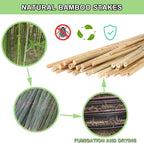 Bamboo Plant Stakes – 25pcs 4FT Natural Bamboo Garden Stakes for Tomatoes, Peppers, Beans, Indoor & Outdoor Plants, Sturdy Plant Support for Seedlings & Potted Plants