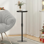 TUTOTAK Tall Round Side Table, Small End Table, Drink Table, Pedestal Side Table, livingroom, Black TB01BK096