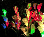Veesee Solar Garden Lights - Outdoor Stake Lights with Calla Lily Design, Decorative for Lawn, Yard, Patio & Landscape (White, 2Pack)