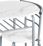 Yaheetech 3-Piece Dining Table Set, Breakfast Bistro Table Set for 2, Small Kitchen and Table Chairs Set of 2 with Metal Frame and Storage Rack for Small Space/Apartment/Dorm Room, White