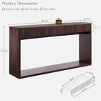 OKD 63" Fluted Console Table for Entryway with 2 Large Drawers, Dark Walnut | Modern Entryway Table, Long Sofa Table Behind Couch for Living Room, Hallway, Couch, Foyer, Versatile Storage