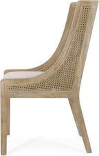 Maurers Upholstered Dining Chairs - Cane and Wood - Beige/Natural (Set of 2)