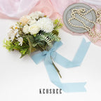 3 Rolls Light Blue Handmade Chiffon Ribbon,1.5" x 21Yd Frayed Fringe Silk Ribbons (3 Rolls *7Yd) for Gifts Wrapping, Wedding Invitations, Bridal Bouquets, Decorations