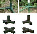 12PCS Fitting 16MM 4 Types Stable Support Heavy Duty Greenhouse Frame Building Connector Black Suitable for Grape Trellis Sunscreen Shed Gardening
