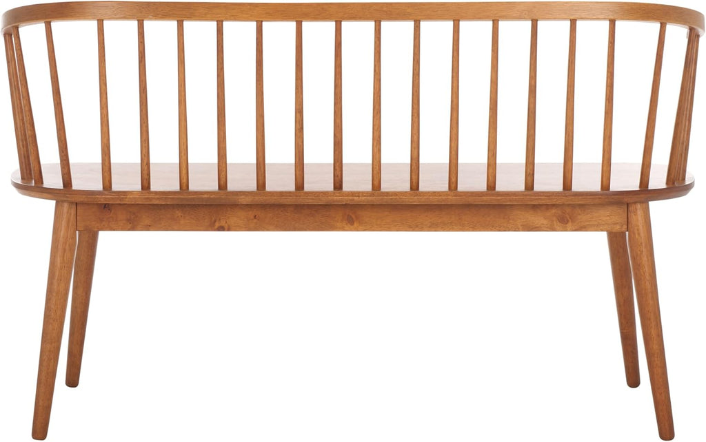 SAFAVIEH Furniture - Blanchard Spindle Bench - Honey - Solid Wood - Classic Windsor Design - Ideal for Entryway, Bedroom, Dining Room, 17.8" Seat Height (BCH8500H)
