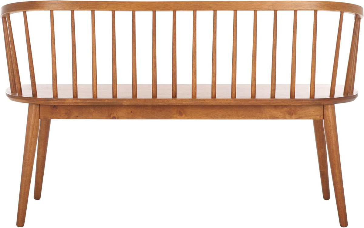 SAFAVIEH Furniture - Blanchard Spindle Bench - Honey - Solid Wood - Classic Windsor Design - Ideal for Entryway, Bedroom, Dining Room, 17.8" Seat Height (BCH8500H)
