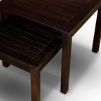 2-Piece Eucalyptus Nesting Table Set with Espresso | Nesting tables for storage and entertaining