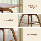 29.5" Square Dining Table for Small Spaces-Solid Wood Frame with Scratch-Resistant Veneer Top, Modern Compact Dinner Table with Storage Shelf for Kitchen, Apartment (Natural)