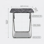 Tv Trays Folding Tv Table, Dinner Table for Eating with Sturdy Metal Frame, Small Foldable Snack Trays Table for Living Room, Couch,Sofa, Bed, No Assembly Required (Black Marble)