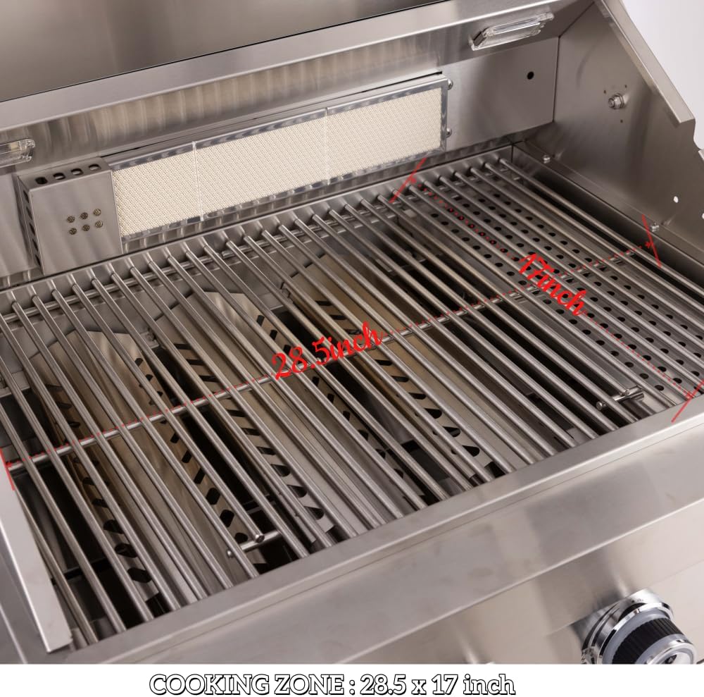Premium Stainless Steel Outdoor Kitchen Island with Built-in Grill, Rotisserie, Wine Cooler, Granite Countertop and Storage