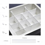 (Plastic Divider + Combination Accessories) Drawer Divider DIY Drawer Organizer No Cut Socks Medicine Cosmetics Small Items Underwear Tie Desktop Organizer (10 pcs 16x2.7 inches + 30 accessories)
