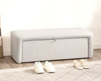 Homebeez 48" Storage Ottoman Bench with Side Opening, Large Ottoman with Storage for Bedroom End of Bed, No Assembly Upholstered Storage Bench & Ottoman Foot Rest for Living Room & Entryway
