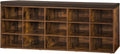 DINZI LVJ Shoe Storage Bench with Cushion, 15-Cubby Shoe Rack with Seat | 50.8"L Entryway Shoe Organizer Bench, Adjustable Shelves for Boots, Removable Washable Cushion, Closet/Hallway, Rustic Brown