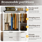 PAKASEPT Armoire Wardrobe Closet with w/Folding Sliding Barn Door