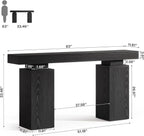 Tribesigns 63-Inch Long Console Table, Farmhouse Entryway Table Behind Couch, Wooden Foyer Stand Entry Station, Modern Hallway Accent Furniture for Living Room Decor, Entrance, Black