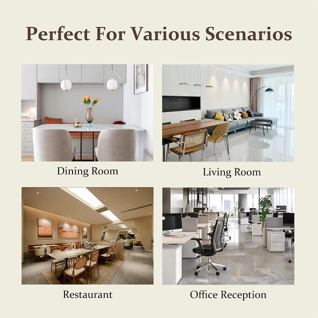 Modern Dining Chairs, Fabric Upholstered Accent Kitchen Chairs with Comfy Padded Seat & Sturdy Metal Legs, Side Farmhouse Chairs for Dining Room, Living Room, Restaurant (Brown, Set of 6)