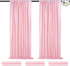 Backdrop Curtain Sequin Fabric 6 Pcs 2ftx8ft Pink Sequin Curtains Backdrop Drapes for Wedding Party Home Decorations